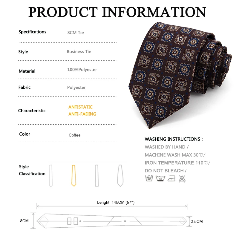 8 CM Business Dress Ties For Men Luxury Jacquard Necktie Party Wedding Office Male Gift Box