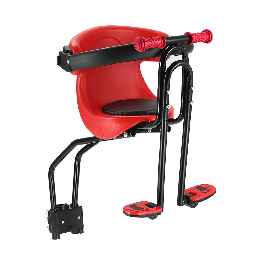 

Cycling Parts Bicycle Baby Seat Kids Child Safety Front Seat Saddle Cushion with Back Rest Foot Pedals