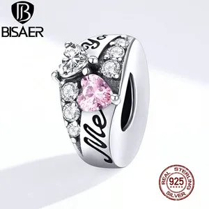 Подвеска для браслета из серебра 925 пробы с розовым цирконием