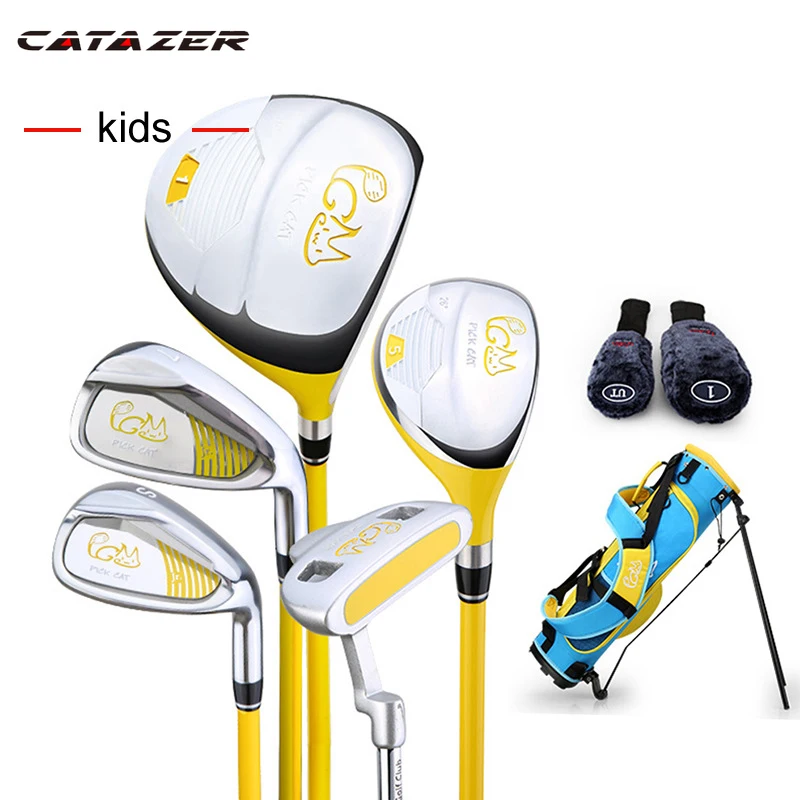 

3-12 Year Old Kids Golf Club Full Set Children's Boy Girl Beginner's Golf Training Set Wood Iron Swing Putter Headcover Bag Gift