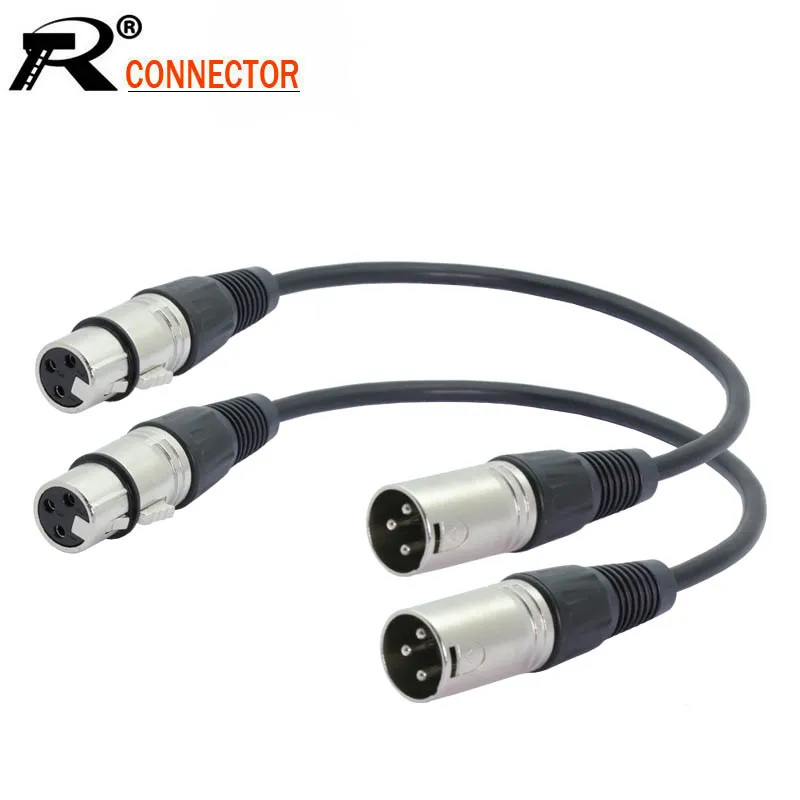10 шт./лот XLR сбалансированный кабель 3 контактный штырь гнездо Удлинительный для