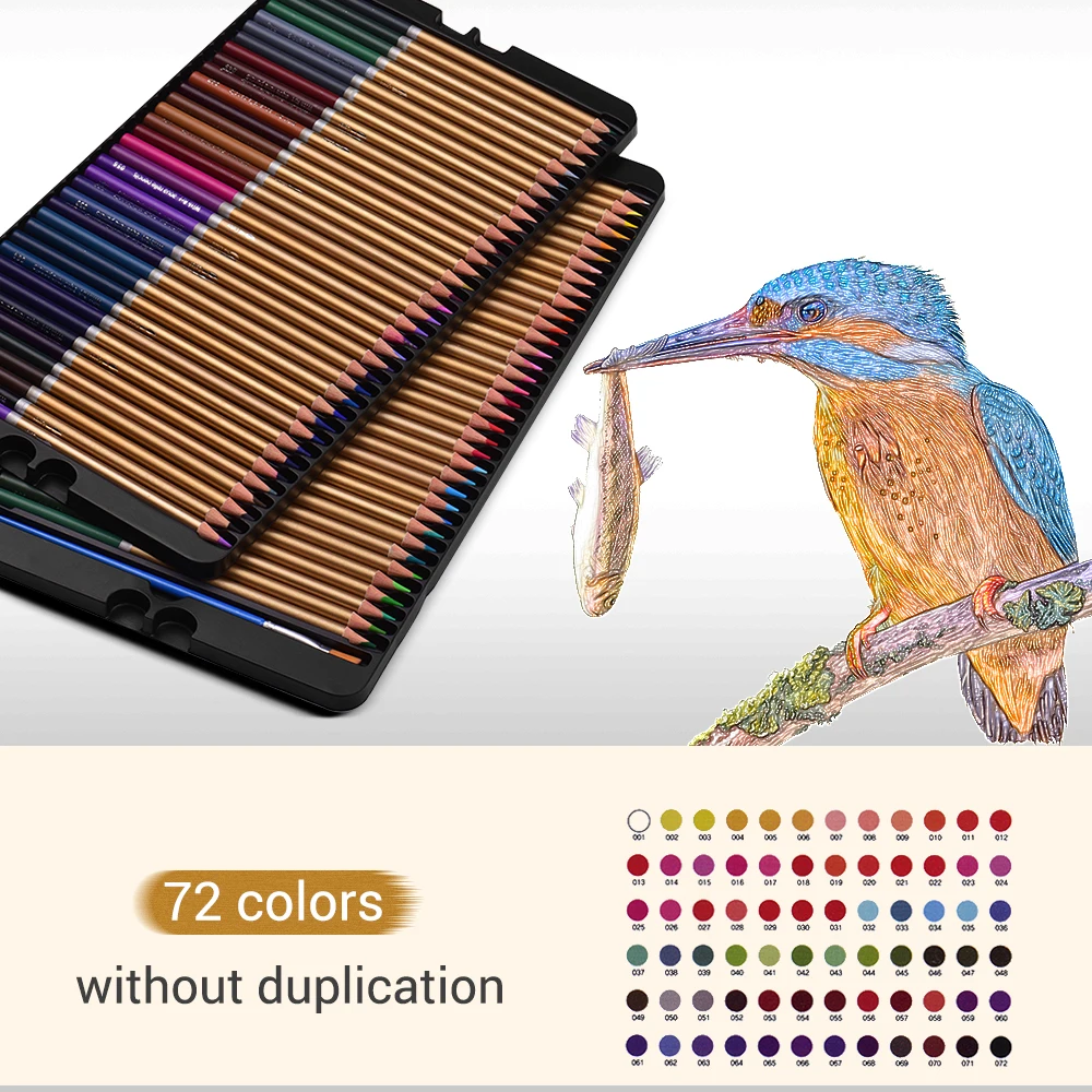 Набор профессиональных 72 цветных карандашей предварительно заточенные