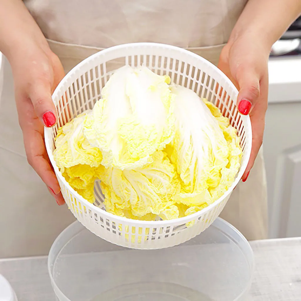 Salad Spinner Lettuce Green Washer Dryer Drain Crisper Strainer for Washing Drying Leafy Fruit Vegetable Kitchen Accessory#s |