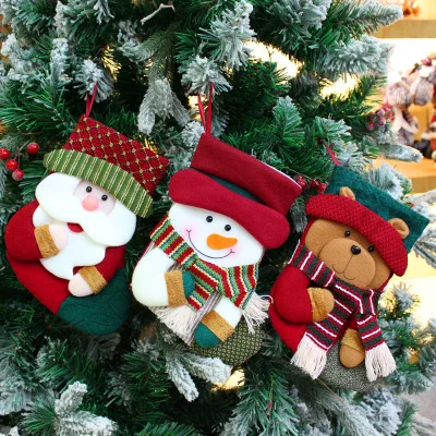 

Рождественские Украшенные чулки, рождественские украшения для всей семьи, рождественские носки с Санта-Клаусом, снеговиком, подарочные пакеты, рождественские носки, праздничные