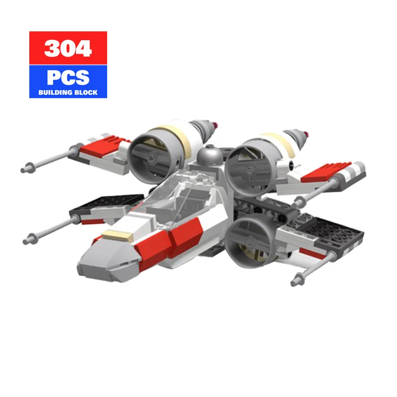 

Moc Star X-Wing Fighter Space Combat Movie Series Military Aircraft Weapon Building Block Model Children Toys Boy Toys Gifts