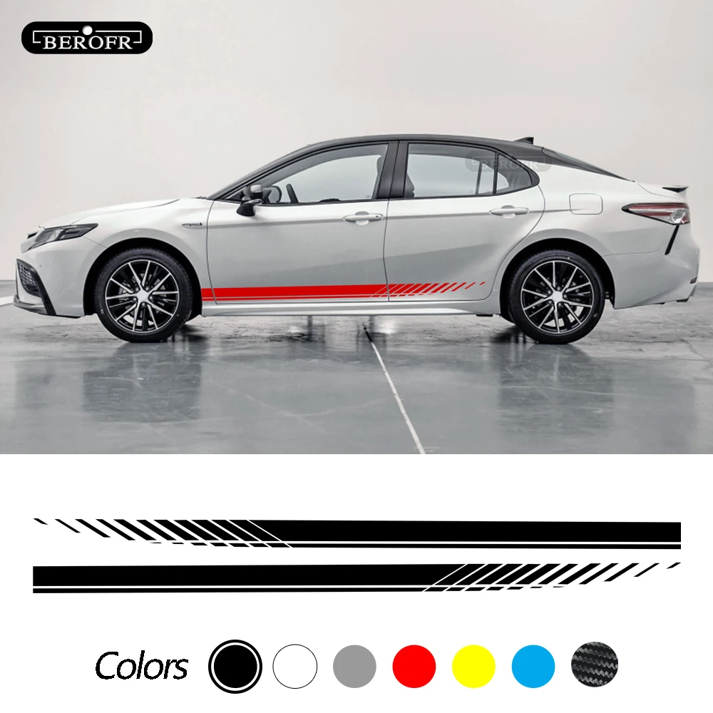 

2Pcs Car Side Stickers stripe For Toyota Corolla RAV4 Yaris CHR Prado Avensis Crown Auris Camry Land Cruiser Avalon Highlander