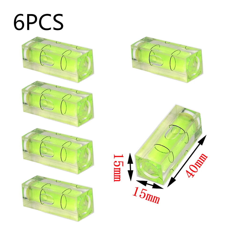 

6Pcs Square Mini Spirit Level Bubble Small Leveller For Leveling Tubular 40mm Green Bullseye Scope Bubble Level Measuring Kit