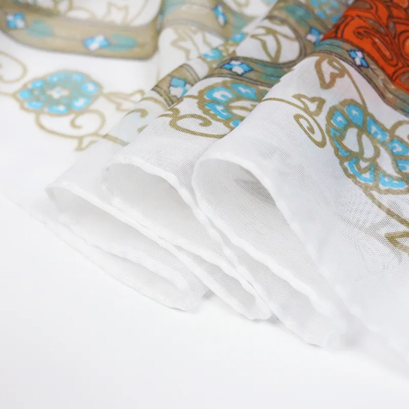 Новый шифоновый шарф женский весна или осень зима лето с принтом персональный