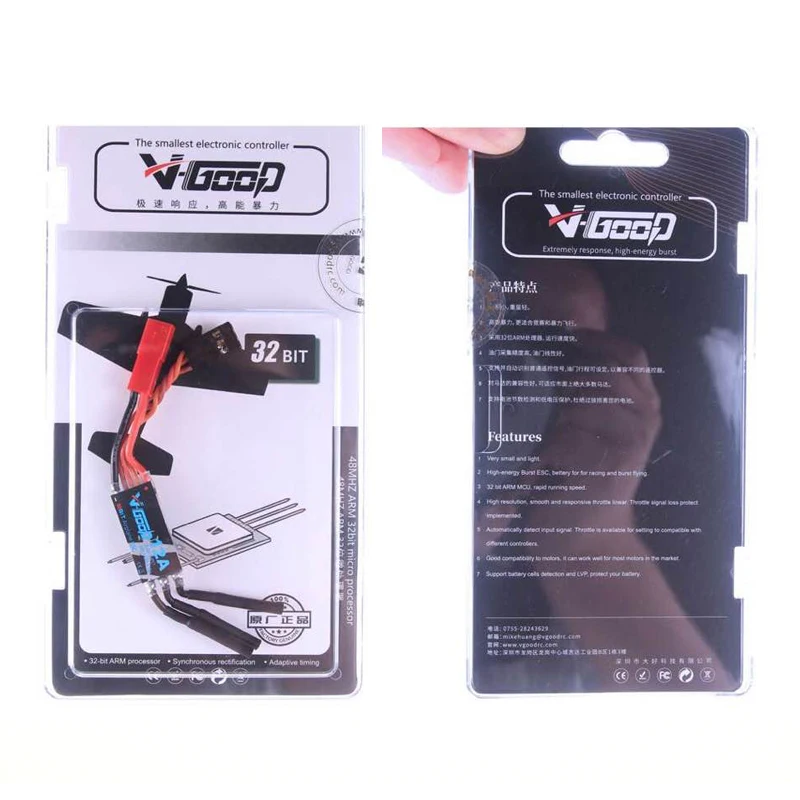 VGOOD 12A бесщеточный ESC 32 битный MCU линейный для большей точности SBEC 2A 5V Ультра