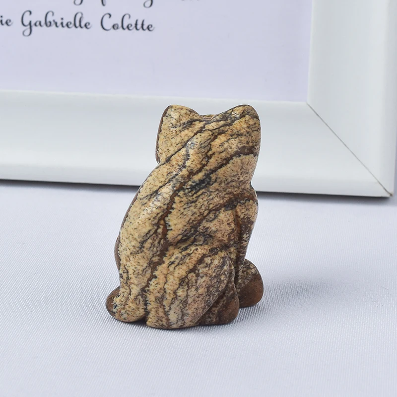 1 5 дюйма натуральная картина фигурки яшмы кошки мини животные ремесло резные