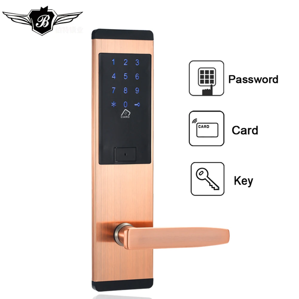Red Bronze Интеллектуальная безопасность электронный сенсорный экран цифровой код клавиатуры Deadbolt Умный Замок для отеля дома квартиры - Цвет: Red Bronze