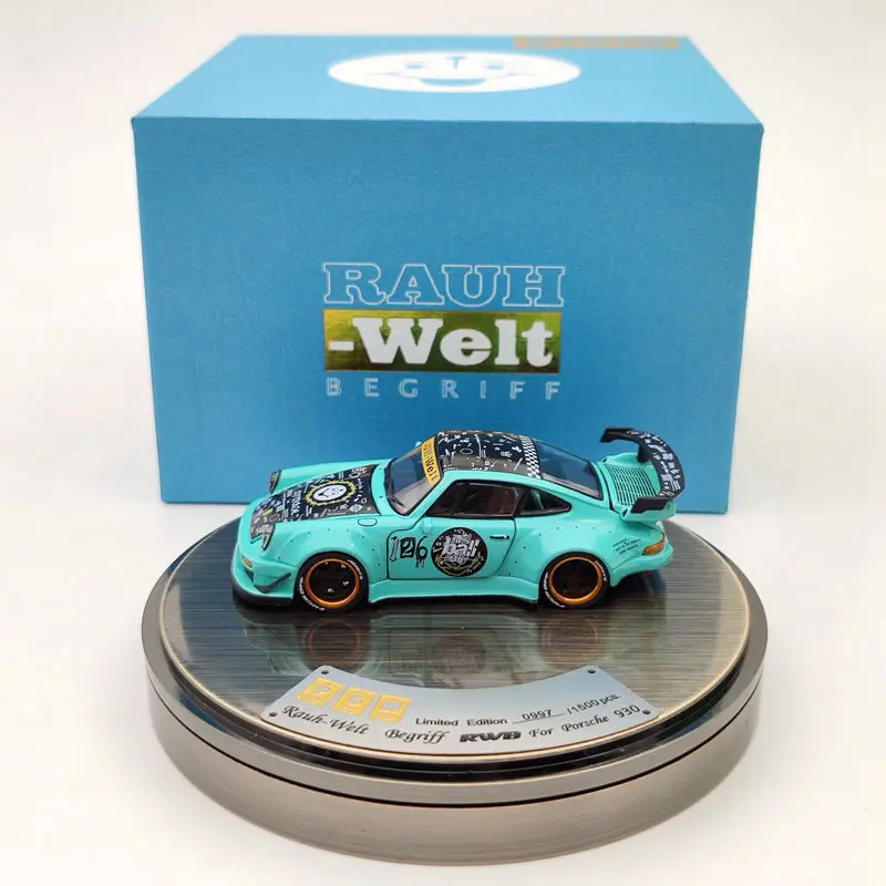PGM 1:64 для P ~ sche 930 RWB Rauh Welt Begriff Blue Diecast Модели Ограниченная серия