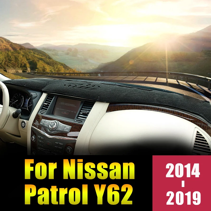 Для Nissan Patrol Y62 LHD крышка приборной панели автомобиля коврики Избегайте светильник колодки солнцезащитный козырек Аксессуары для ковров