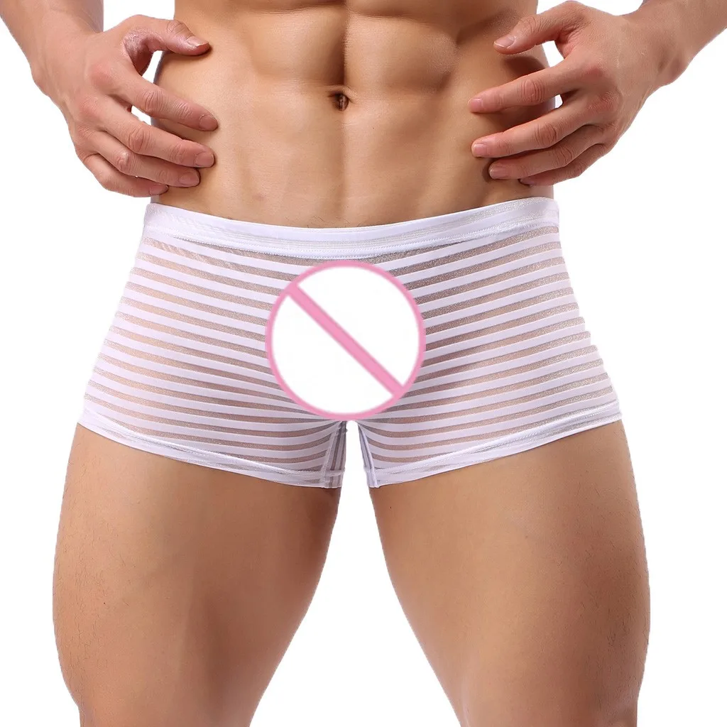 Нижнее белье мужское сексуальное в полоску|Мужские трусы боксеры| |