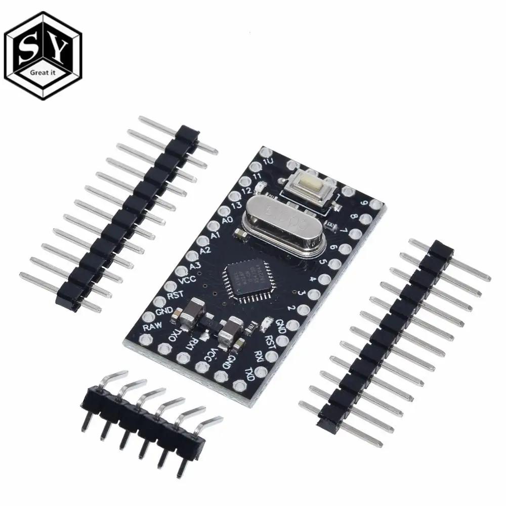 328P-MU black Отлично это 1 шт. с Загрузчиком Pro Mini ATMEGA328P 328 мини ATMEGA328 5 В/16 МГц для arduino - Цвет: 328P-MU black