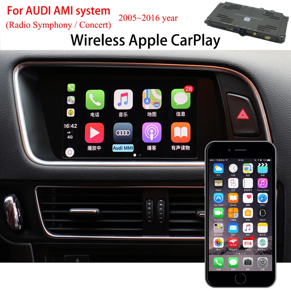 Новая умная Беспроводная камера Apple CarPlay Интерфейс Android авто для Audi NON MMI A4 A5 Q5 Symphony Concert B8 B8.5 2008