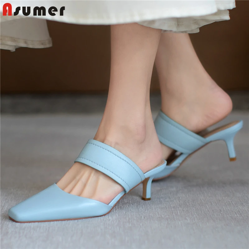 

Сандалии ASUMER женские из натуральной кожи, Классическая обувь для вечерние, без застежки, простые, лето 2021