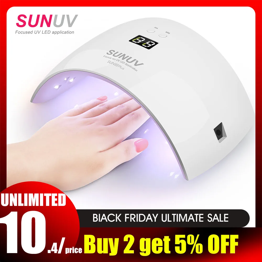 SUNUV SUN9x plus УФ-светодиодный Сушилка для ногтей 36 Вт Светодиодный светильник для отверждения ногтей Гель-лак с ЖК-дисплеем кнопкой таймера и датчиком маникюра авто инструменты