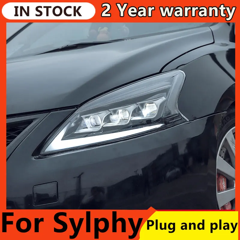 

2 PCS Car Lights automotive Parts For Nissan Sylphy 2012-2015 lexus type Head lamps LED Headlight LED Dual Projector FACELIFT