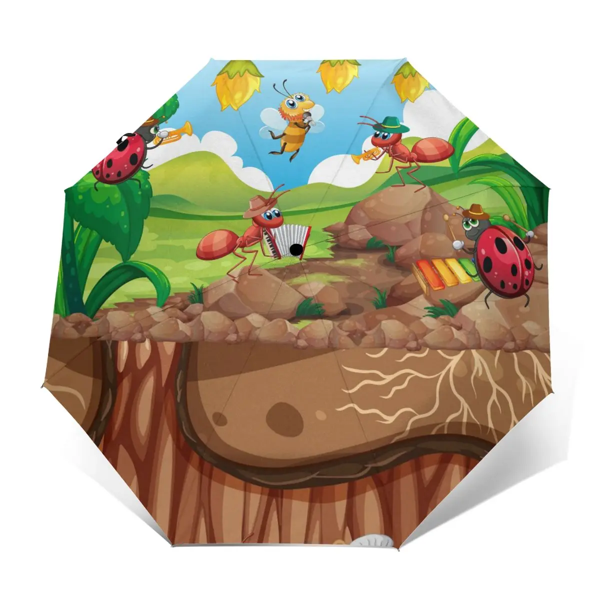 

Ветроустойчивый складной автоматический зонт, женские автоматические зонтики для растений, насекомых, садовые ветрозащитные зонтики, зонт...