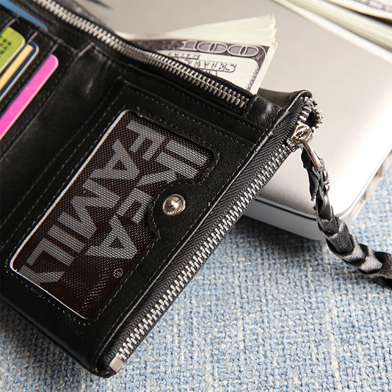 Мужской кошелек из натуральной кожи роскошные дизайнерские Короткие Двойные