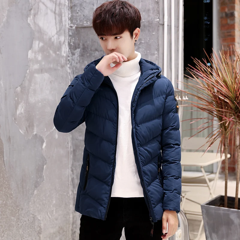 Новинка 2020 зимние куртки парка для мужчин однотонная Осенняя теплая верхняя