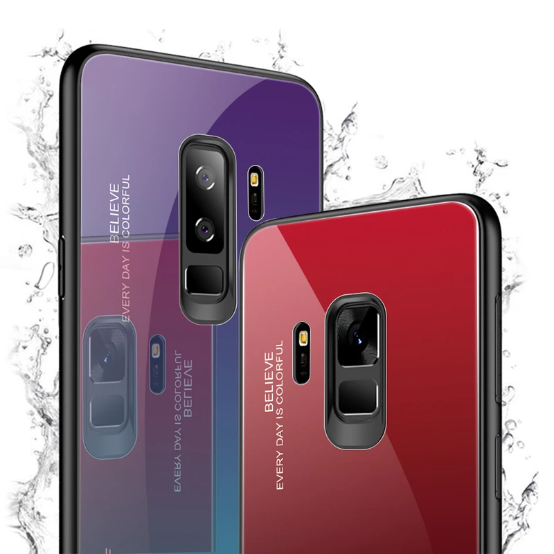 Градиентный чехол из закаленного стекла для samsung Galaxy Note 10 Pro 8 9 S8 Plus S9 S10 S10E Lite 5G
