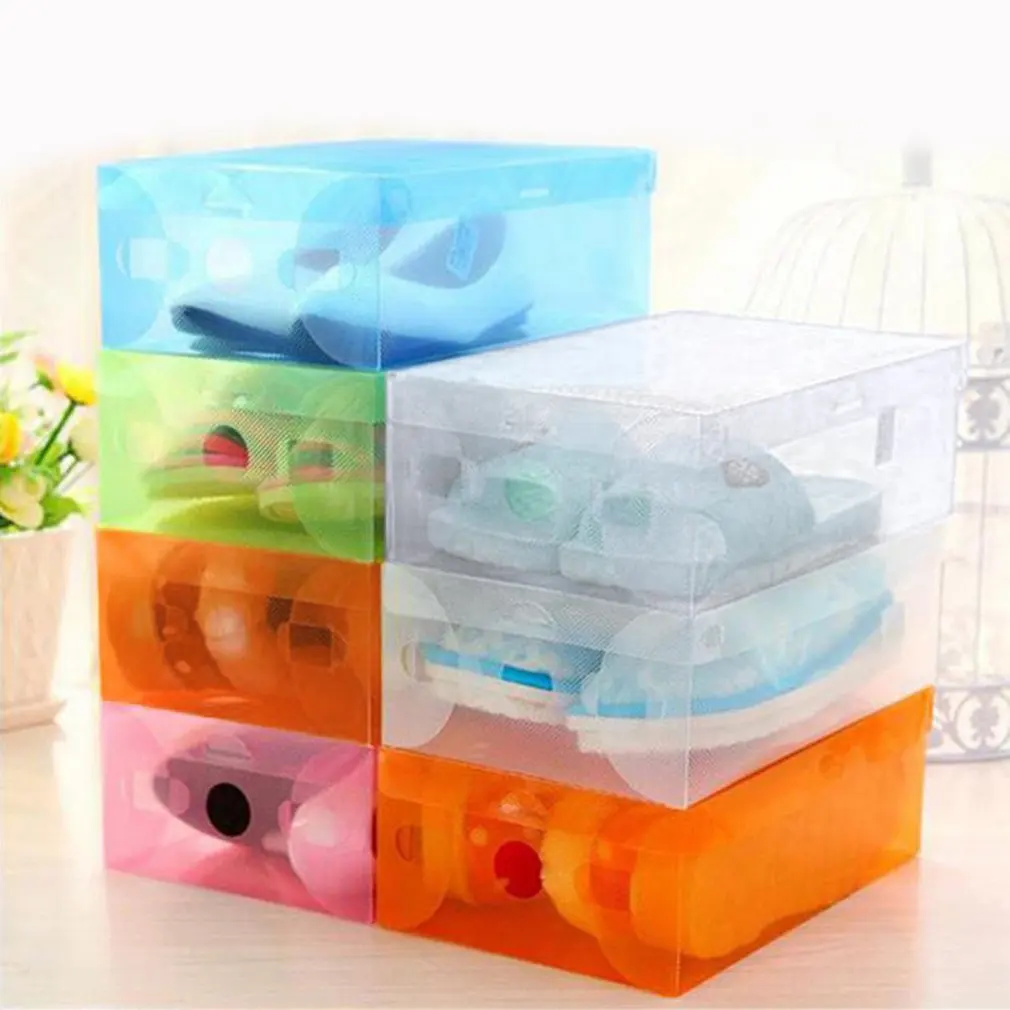 

Flip Shoes Box Thickened Transparent Drawer Case Plastic Shoe Boxes Stackable Box Shoe Organizer Shoebox storage Shoe rack