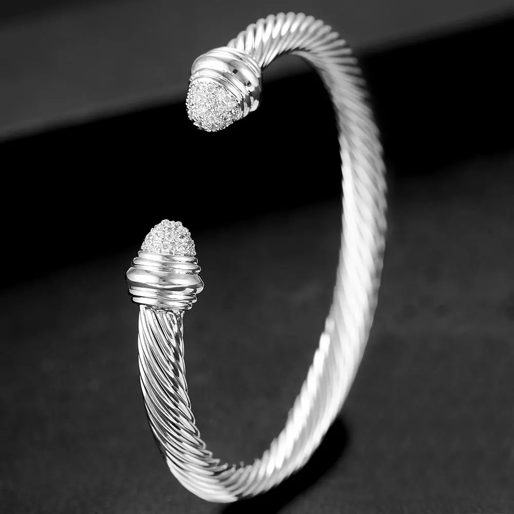 Silver GODKI модный роскошный Штабелируемый Браслет манжета для женщин свадебный полный кубический циркон Кристалл CZ Дубай Серебряный Браслет вечерние Jewelry2019 - Окраска металла: Silver