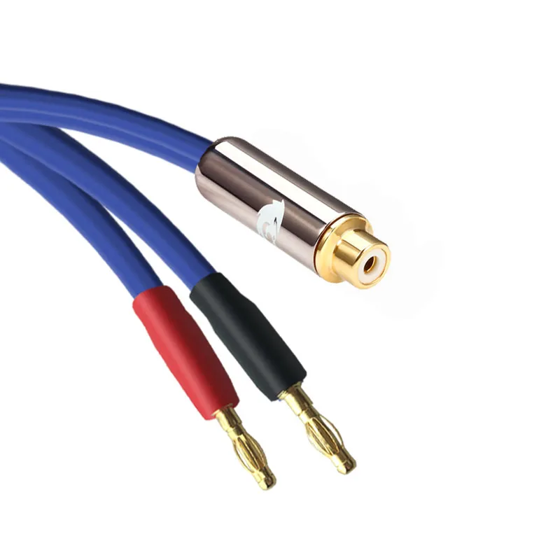 Кабель активного динамика с разъемом RCA на двойную вилку типа банан 2Y для