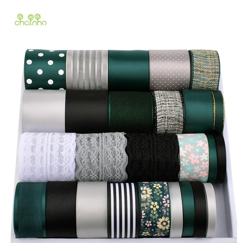 

High Quality,Mixed Black Green Colour Ribbon Set For DIY Handmade Gifts&Crafts Packing,Hair Ornament Accessories,HB124