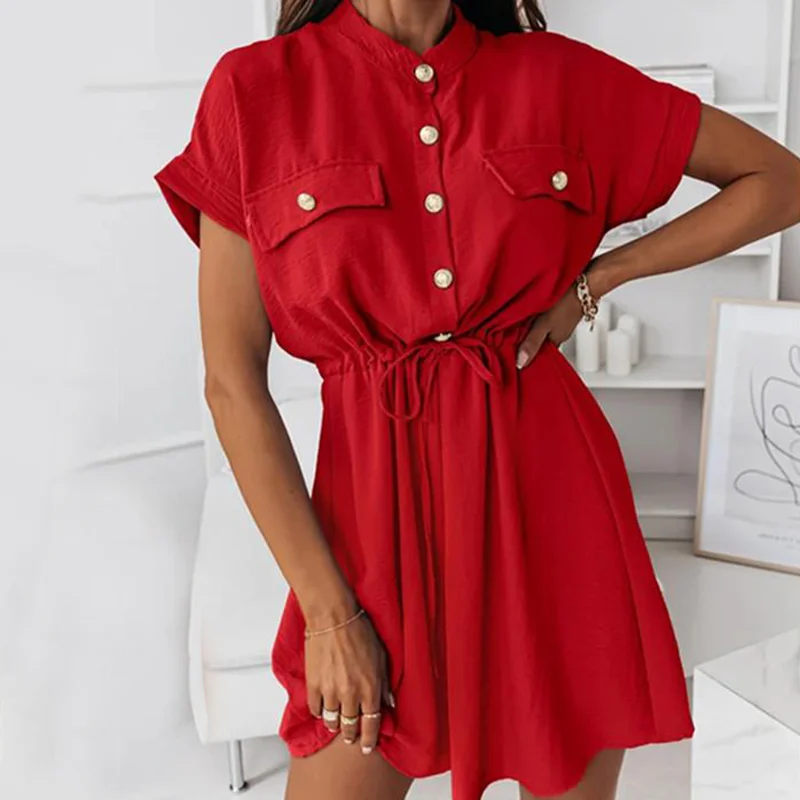 

Fashion Dress Women Lazy Robe Leisure Temperament Sweet Dress Stylish Vintage Outfits Simple Popular Clothing Vestidos Female