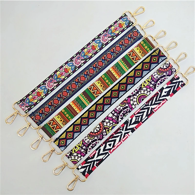 

3.8 Wide Bag Handle Bag Strap For Women Removable DIY Shoulder Rainbow Handbag Accessories Cross Body Messenger Nylon Bag Straps