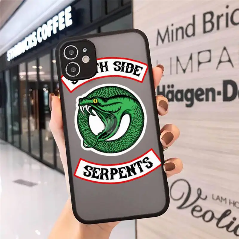 

American TV Riverdale Southside Serpents Phone Case Matte Transparent for iPhone 7 8 11 12 s mini pro X XS XR MAX Plus funda