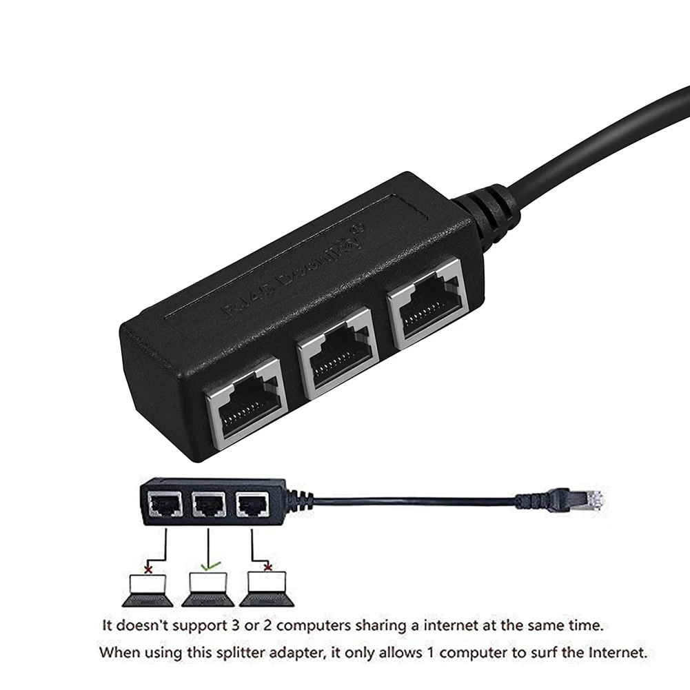 Разветвитель RJ45 3 в 1 Сетевой удлинитель Ethernet для локальной сети коннектор