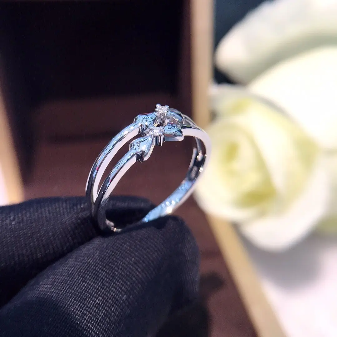 Кольцо с натуральным бриллиантом 18K золото чистое красивое кольцо драгоценными