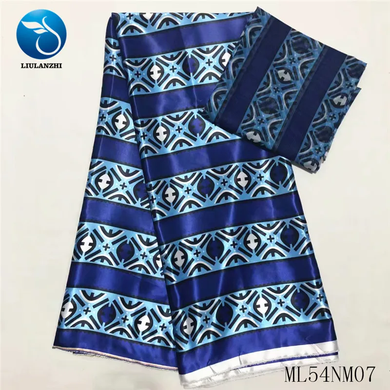 Африканская шелковая ткань LIULANZHI лента 4 + 2 ярда Красная атласная Анкары для