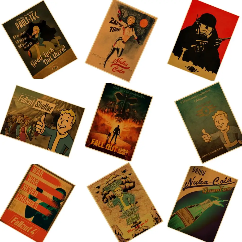 Fallout серия игра Ретро фотобумага Бар Кафе домашний декор живопись Настенная