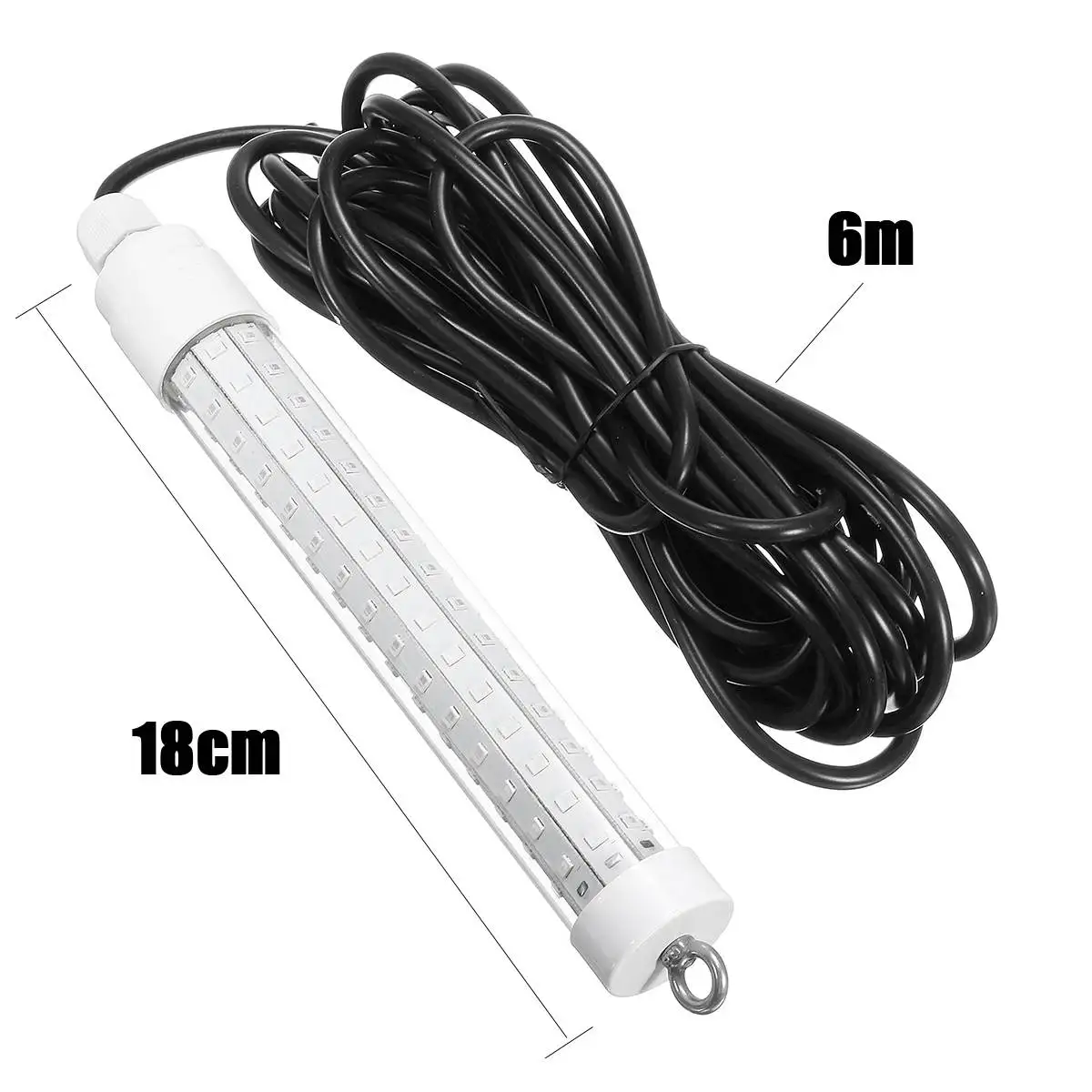

12V 10W LED White Underwater Submersible Night Fishing Light Collecting Fish Finder Lamp Attracts Prawns Squid Krill Lamp