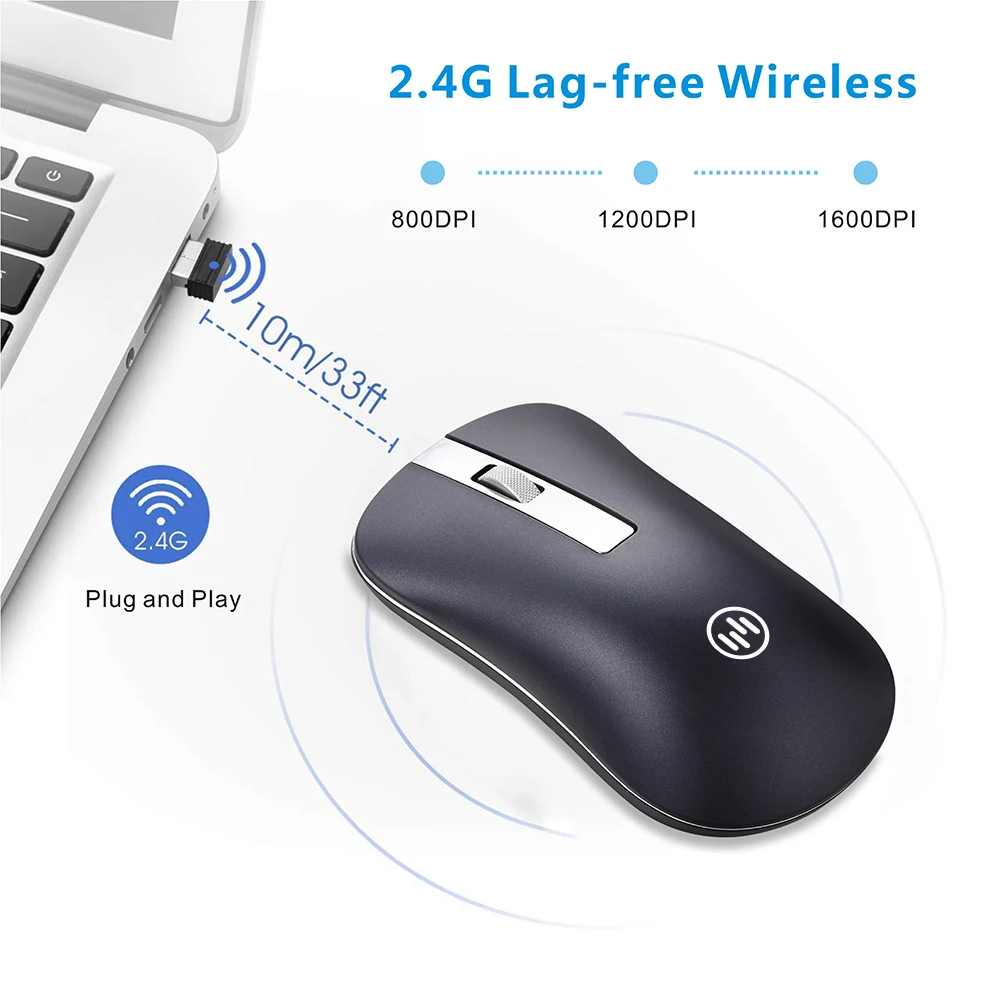 Беспроводная мышь Bluetooth компьютерная геймер Бесшумная перезаряжаемая
