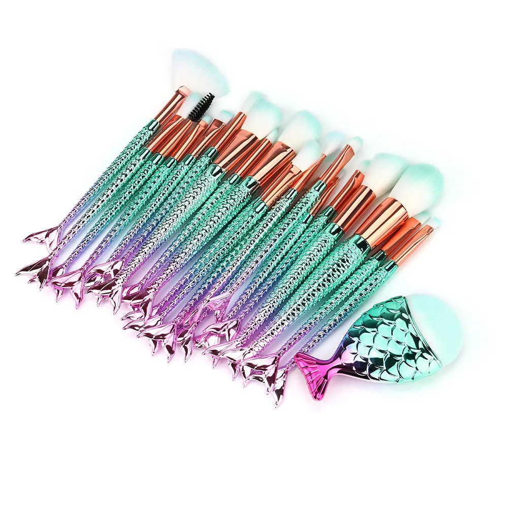 

22PC beauty fish tail makeup brush set Foundation Eyebrow Eyeliner Blush brush Loose Powder Eyeshadow Lip Brush Beauty tool#0622