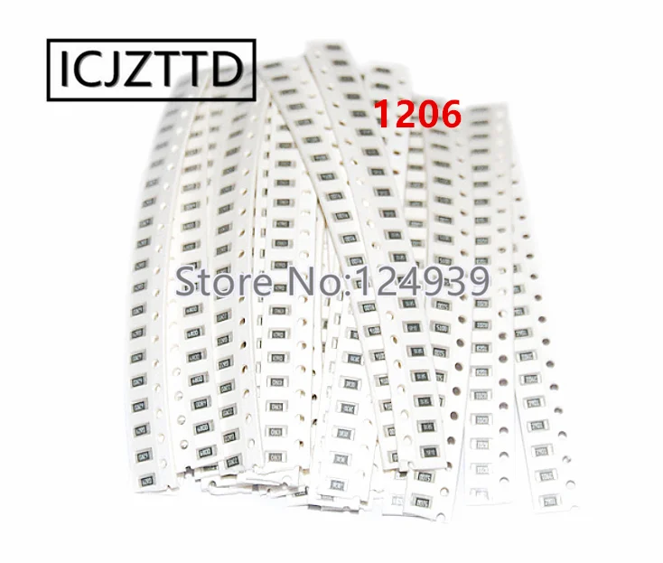 Образец резистора 0805 0603 1206 1% 5% SMD посылка компонентов 1R 47K 100ohm 5R1 1K 330R 4K7 12R 56R 2k1mом