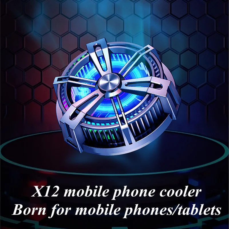 

X12 Portable ABS Aluminum Alloy Magnetic Semiconductor Mobile Phone / Tablet Cooler Game Cooling Fan for IPhone Android Radiator