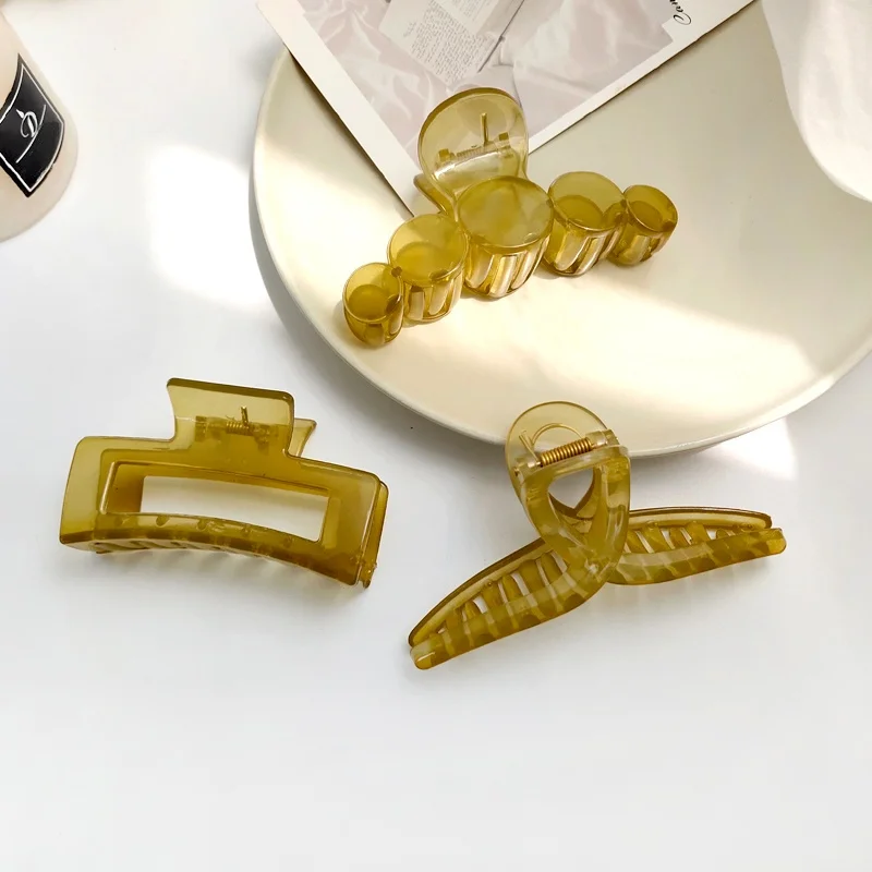 

Elegant Acetate Grab Clip Large Geometric Hair Clip Crab Hair Claws Clips for Women Girl Hair Accessories Hair Style Make