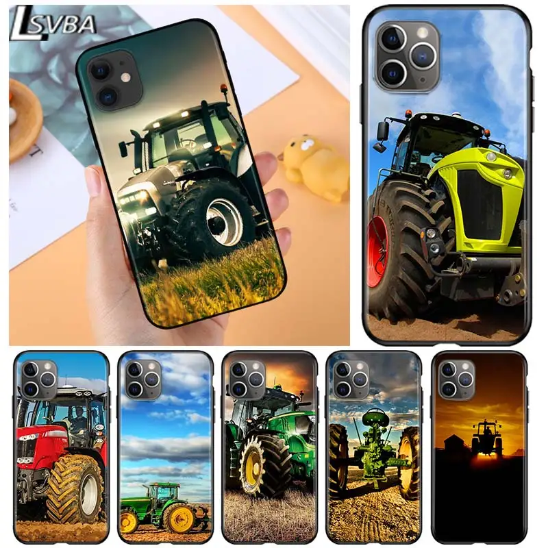 

Farm Vehicle Tractor for Apple iPhone 12 Pro Max Mini 11 Pro XS Max X XR 6S 6 7 8 Plus 5S SE2020 Soft Black Phone Case