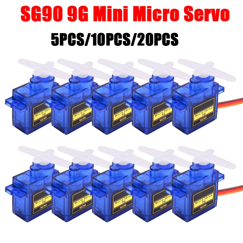 5/10/20PCS 100% ใหม่ SG90 9G Micro Servo Motor สำหรับหุ่นยนต์6CH RC เฮลิคอปเตอร์เครื่องบินควบคุม Arduino FPV RC รถ