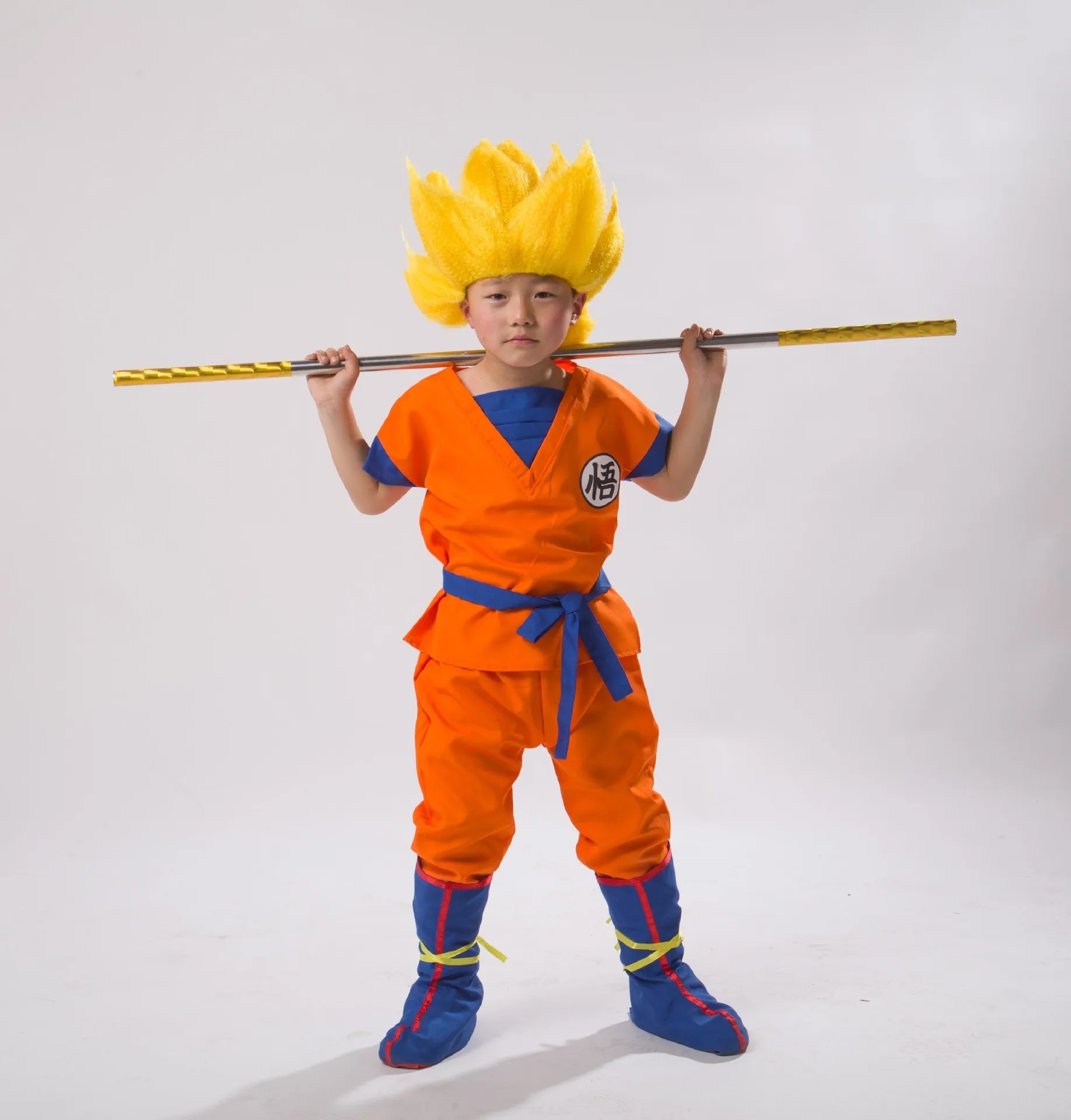Костюм для косплея по аниме Dragon Ball Goku костюм Sun Wukong модный жилет топ штаны парик с