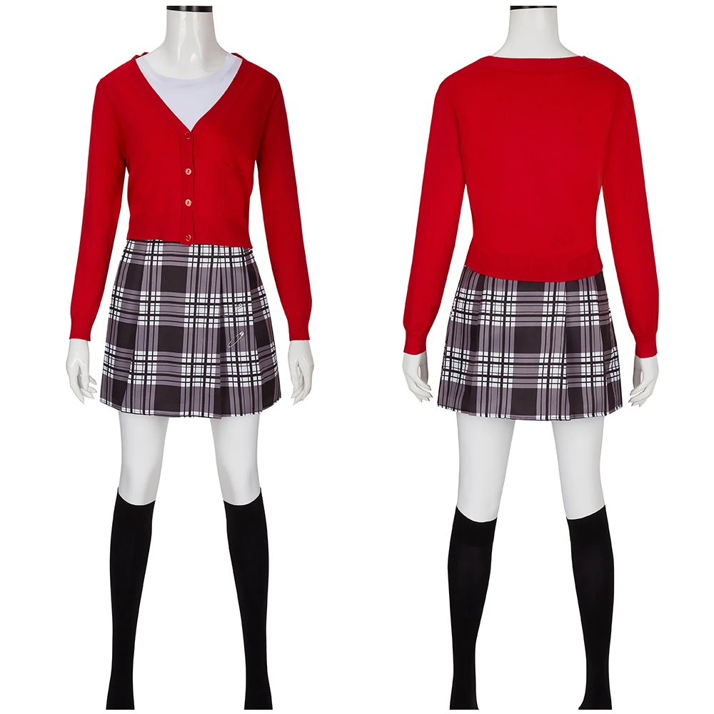 Пленка Clueless Dionne куртка юбка для школьной формы колледж вязаный свитер красного