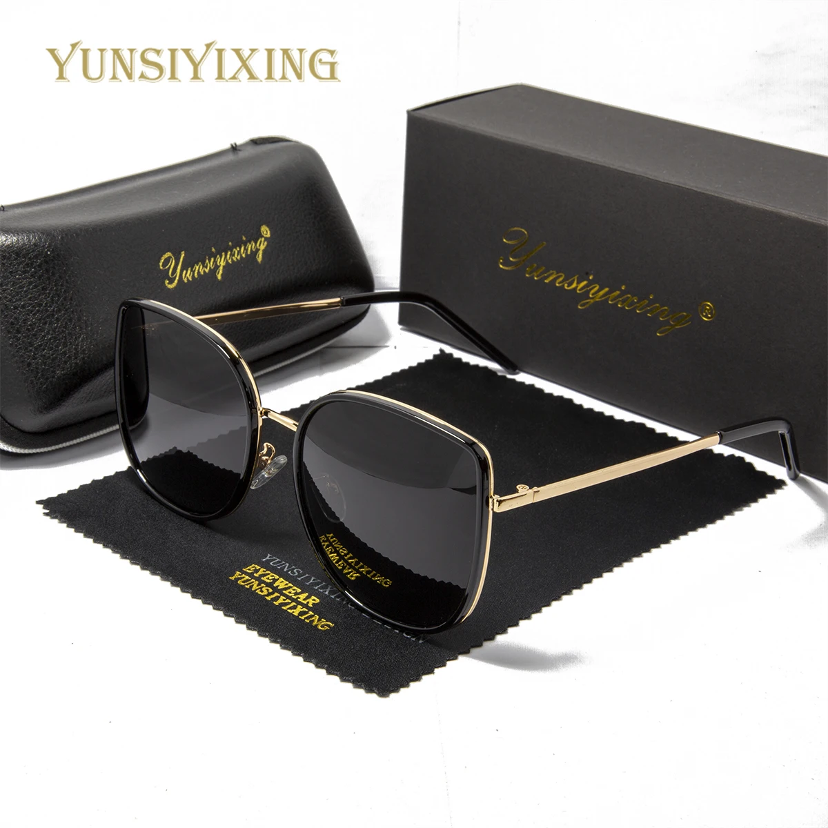 

Поляризованные женские модные солнцезащитные очки YUNSIYIXING Роскошные брендовые солнцезащитные очки-бабочки для вождения антибликовые аксес...