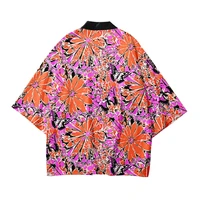 printing men women harajuku japanese fashion kimono cardigan blouse haori obi asian clothes samurai